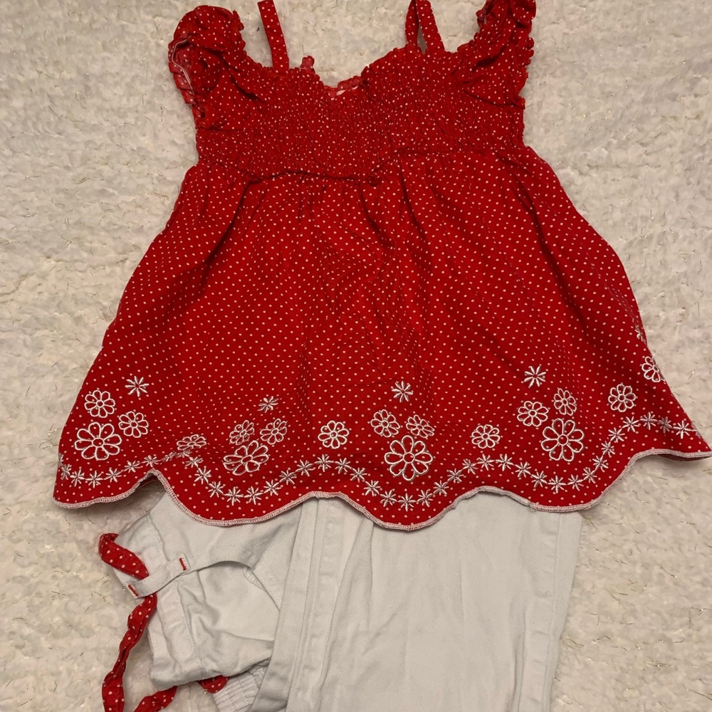 Kids Headquarters Sz 6 Red & White Capri Set